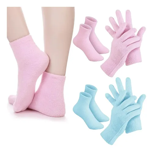 Guantes Y Medias Hidratantes Con Gel De Aloe Para Pies Secos