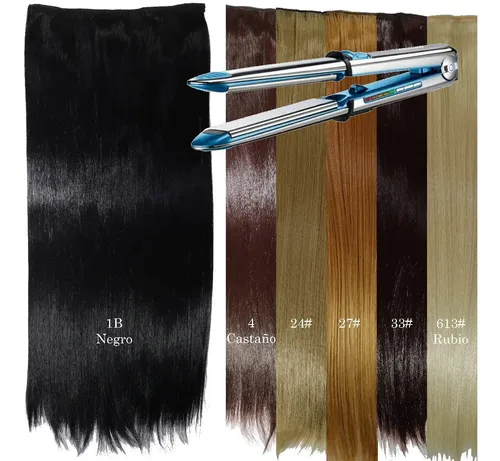 5 Cortinas Extensión Pelo Lacio Simil Natural Al Por Mayor