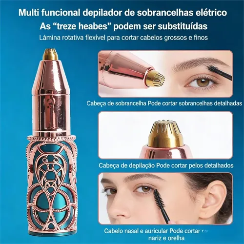 Depilador Facial 3 En 1 Ceja Nariz Vello Recargable Femenino