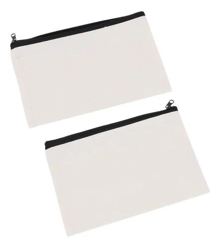 50 Bolsas De Maquillaje De Lona Con Cierre, Estuche En Blanc