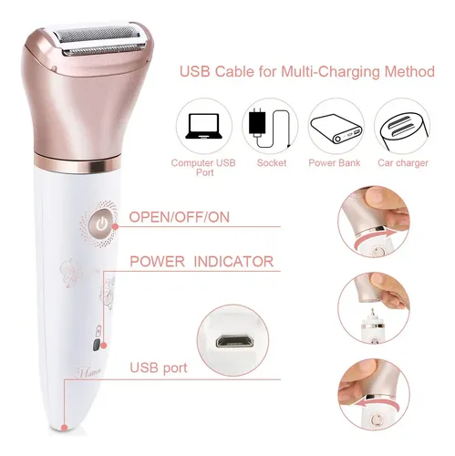 Maquinilla De Afeitar Eléctrica Renfox 2 En 1 Para Mujer, Hú