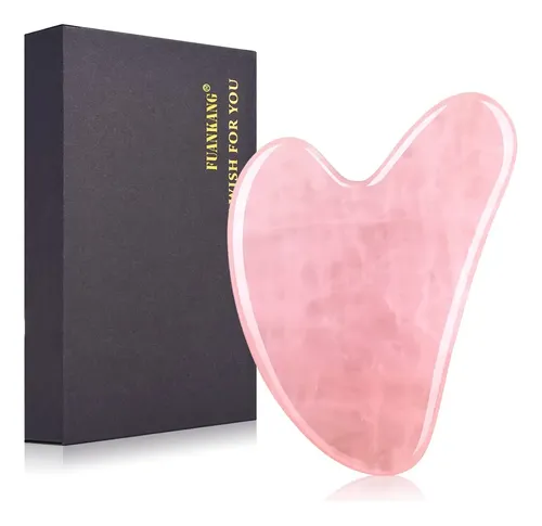 Herramientas Faciales Gua Sha Fuankang De Cuarzo Rosa