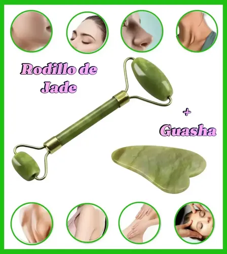 Rodillo De Jade Para Masaje Facial Antienvejecimiento Guasha