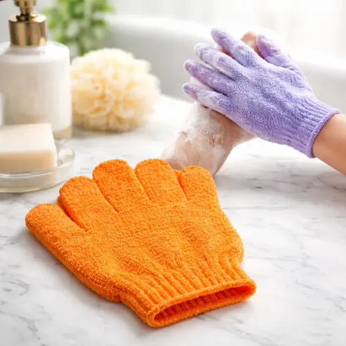 Guantes Exfoliante Limpieza Corporal Piel Baño Ducha X Par
