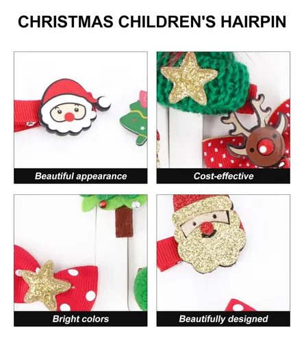 Pinzas De Pelo Decorativas Navideñas Para Ropa De Cabello
