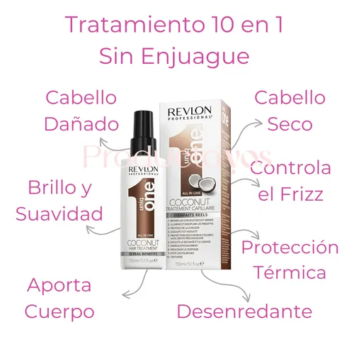 Tratamiento Pelo Seco Dañado Hidratante 10 En 1 Coco Revlon