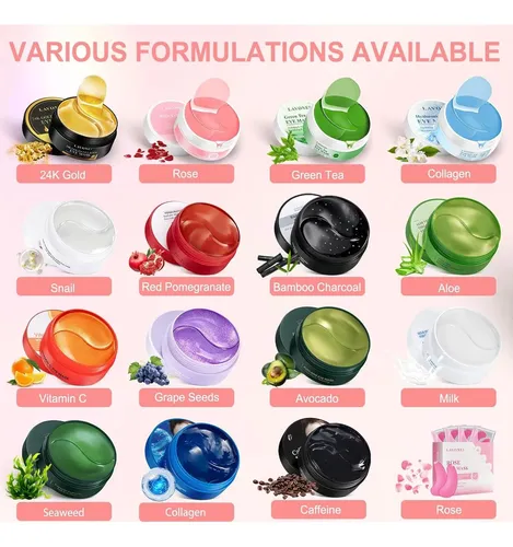 Lavone Parches Ojos Rosa 30 Pares, Anti-edad, Ácido
