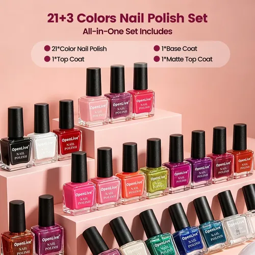 Conjunto De Esmaltes Quick Dry Openlive 24 Colores