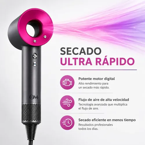 Secador De Pelo Ultra Rapido 3 Velocidades Frio Calor 2400w