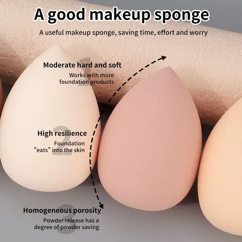 1set 4 Esponjas Maquillaje Con Estuche Plástico A *2