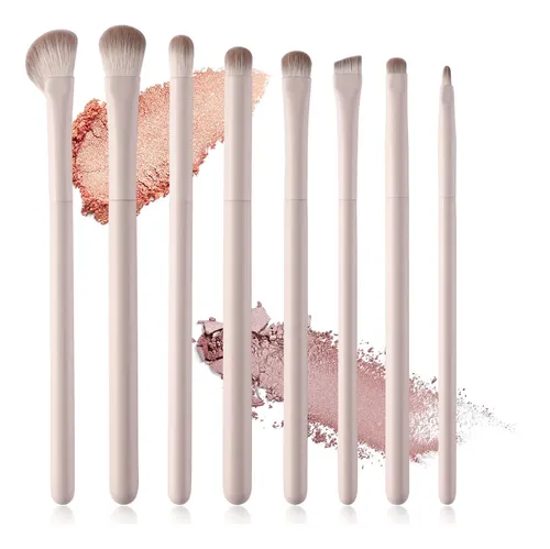 Set 8 Brochas Para Maquillaje De Ojos Acmebeauty Rosa