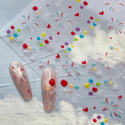 Pegatinas Jelly Balloon Fireworks Para Decoración De Uñas