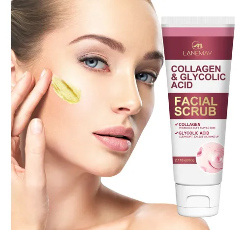 Exfoliante Facial Con Colágeno Y Ácido Glicólico Todo Tipo De Piel Día/noche