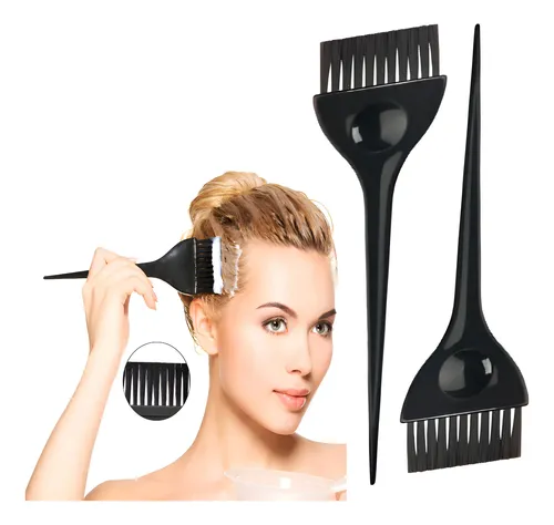 Set X3 Pincel Brocha Tintura Cabello Profesional Color Negro