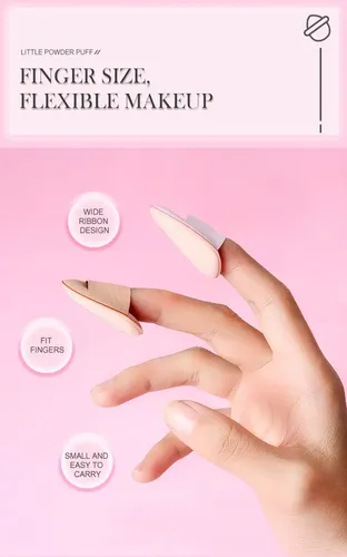 12pcs Mini Dedo Polvo Puff Herramienta De Maquillaje Mzgj
