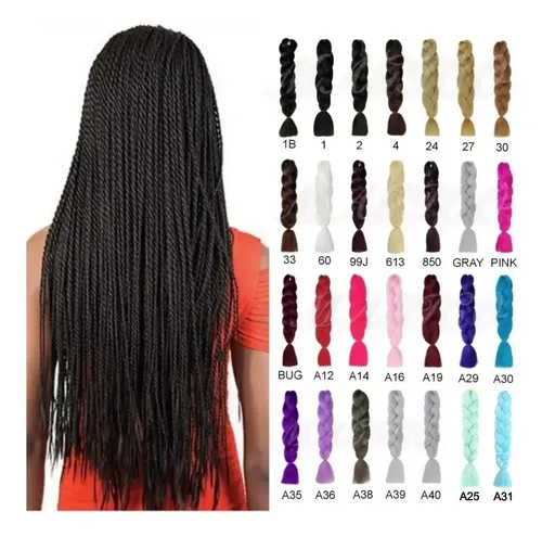 Extensiones De Pelo Sintético Para Trenzas Africanas Jumbo