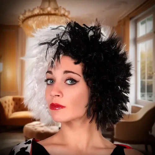 Peluca Cruella De Vil 101 Dalmatas Cotillon Disfraz Fiesta