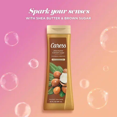 Body Wash Caress, Manteca De Karité Y Azúcar Moreno, 600 Ml,