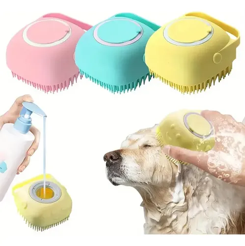 Cepillo Dispensador Jabón Silicona Limpiador Corporal Masaje Fragancia Celeste