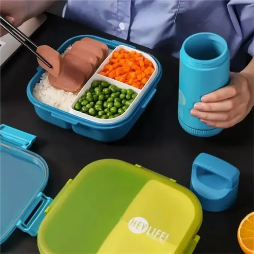 . / . . Set De Almuerzo For Estudiantes: Caja De Plástico