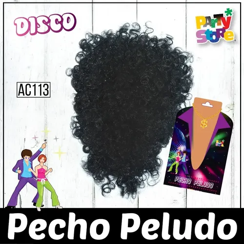 Peluca Pelo Para Pecho Gigolo Pimp Cotillon Disfraz