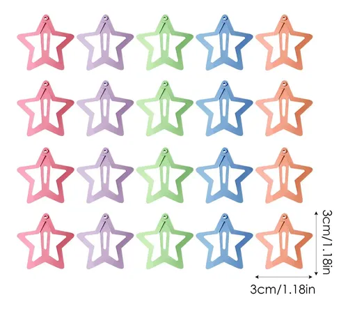 20 Pinzas De Estrella Para El Cabello, Set De 20 Piezas