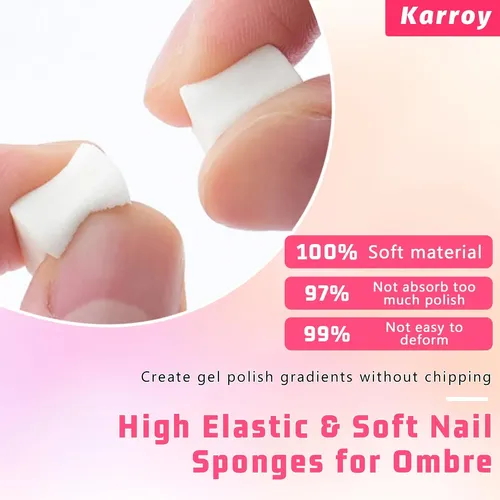 Set De Esponjas Para Uñas Karroy 100 Unidades Con Pinza Metá