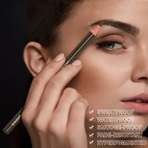 Kit De Maquillaje De Cejas Impermeable 12 Piezas Marrón Oscu