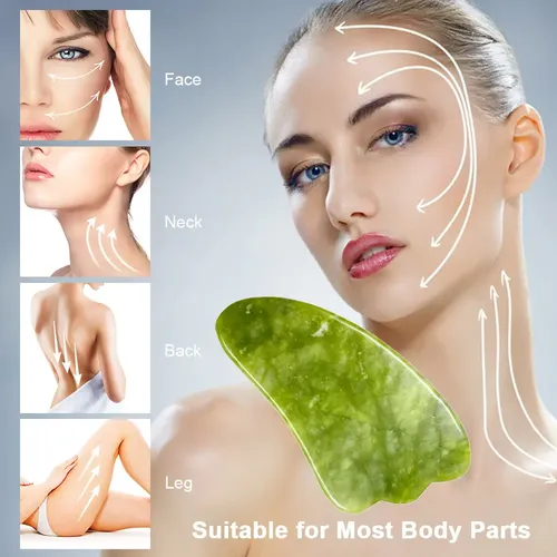 Herramienta De Raspado Gua Sha Board, Piedra De Jade, Guasha