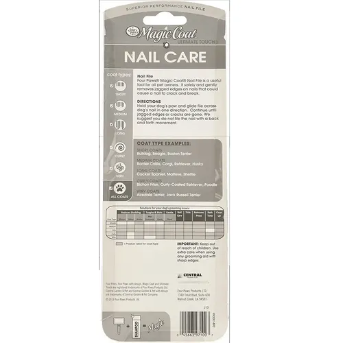 Lima De Uñas Four Paws Magic Coat Acero Inoxidable Perros