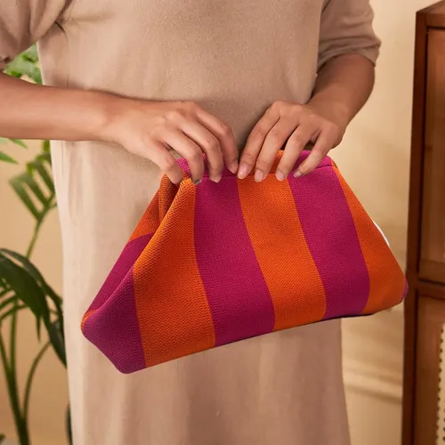 Bolsa De Maquillaje Portatil A Rayas,bolsa De Viaje//2026