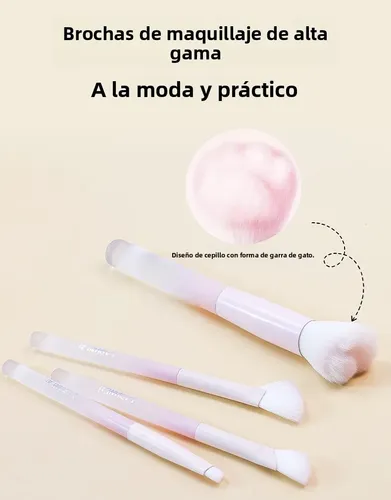 Set Brochas Maquillaje Polvo Rubor Fibra Suave Portátil Comp