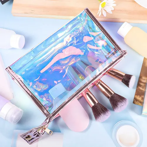 Bolsas De Maquillaje Besarme Holográficas Impermeables, 10 U