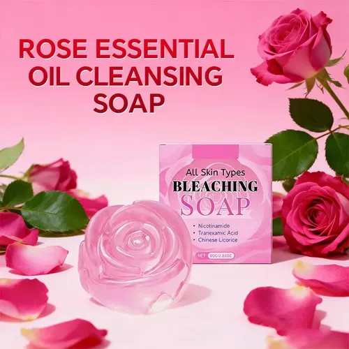 Jabón Limpiador Con Aceite Esencial De Rosa, 80 G/1 Unidad