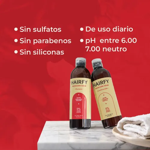 Shampoo Protección Color Hairfy – para Cabello Teñido, Sin Sulfatos, Parabenos y Siliconas – 300ml