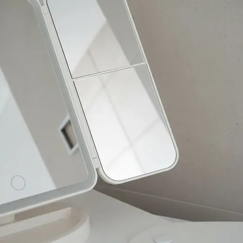 Espejo De Maquillaje Pantalla Táctil Luz Led Giratorio 180°