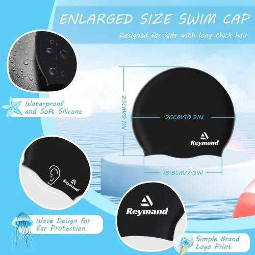 Gorro De Natación Para Niños, Extra Grande, Pack X 2