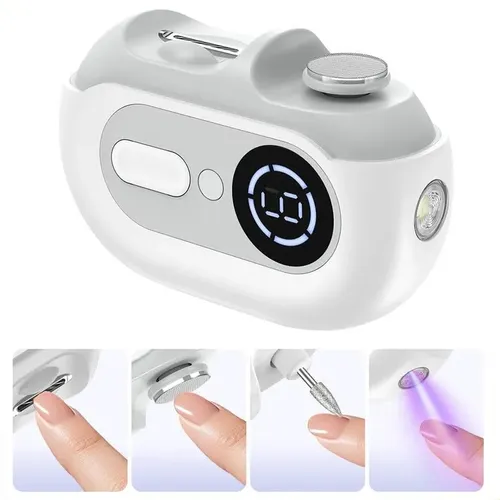 Cortauñas Eléctrico 4 En 1 Manicura Con Luz Uv