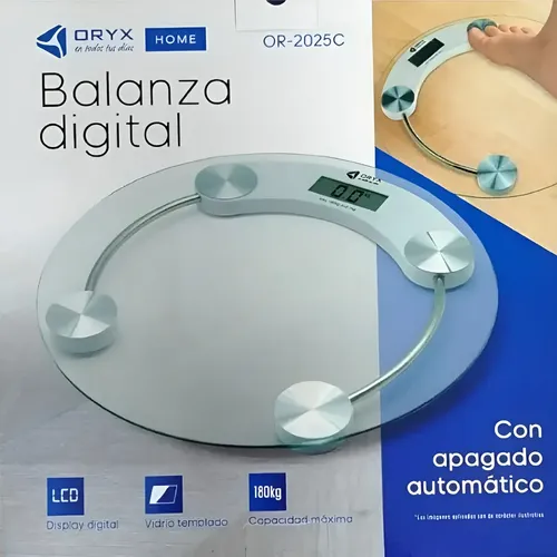 Balanza Digital Led Vidrio Transparente 180kg Sheli 1880