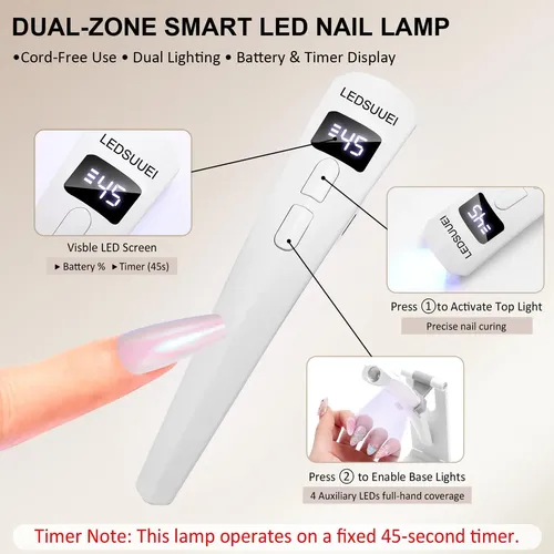 Lámpara Uv Portátil Ledsuuei Para Uñas De Gel 400mah