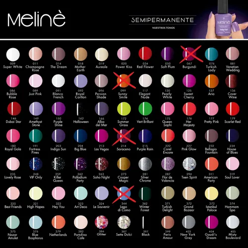 Esmaltes Semipermanentes Meline X 8 Unidades Nuevos Colores!