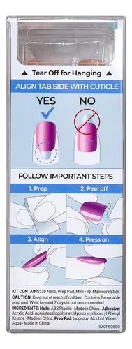 Uñas Postizas Bliss | Impress Color Fx Press-on Adhesivas