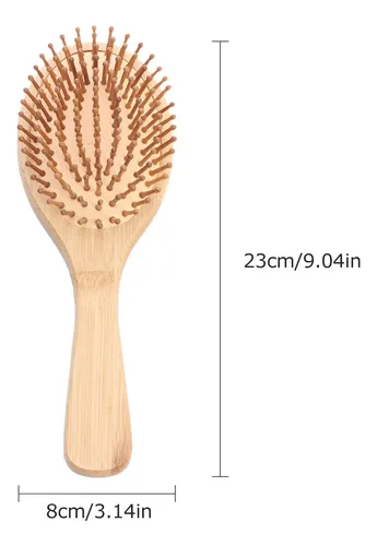 Peine De Bambú Para Cuero Cabelludo, Masaje Y Desenredo, Gra