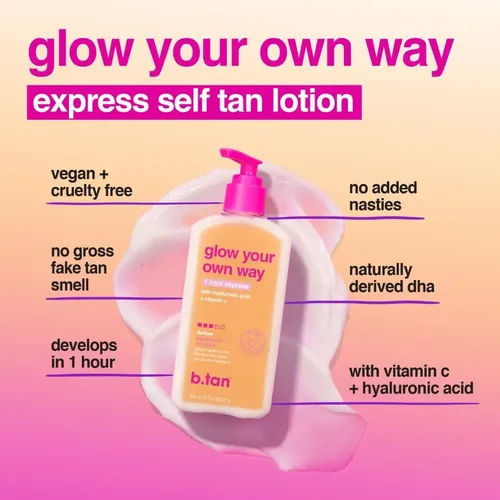 Loción Auto Bronceadora Oscura B.tan Glow Your Own Way 236ml