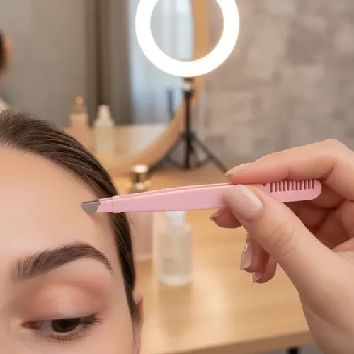 Pinza Depilar C-peine Cejas Profesional Punta Diagonal