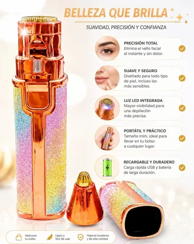 Depiladora Facial Electrica Y Rodillo Masajeador Facial