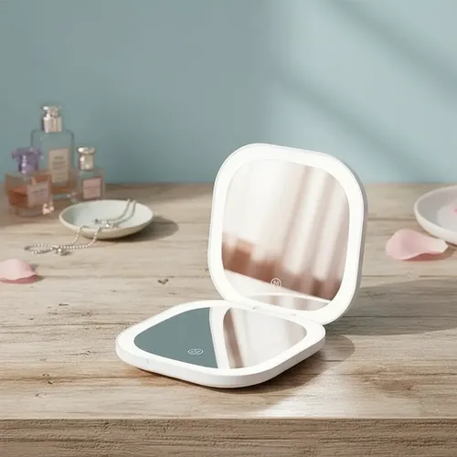 Espejo De Maquillaje Con Aumento Led 5x Y Iluminación De Dob