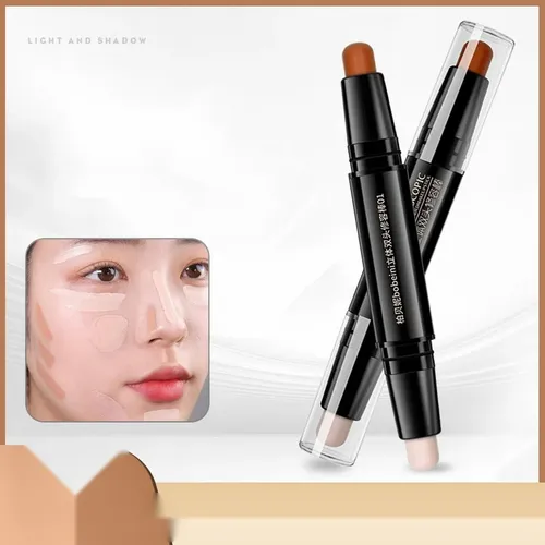 Barra Contorno Iluminador Rostro Maquillaje Doble Punta Mla Marrón Claro