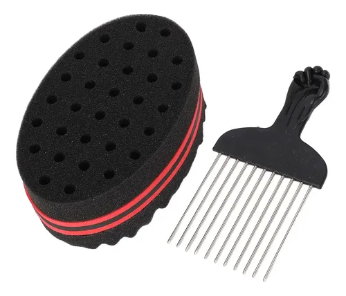 Esponja Para Cabello Afro Twist, 2 Unidades, Peine Y Rizo