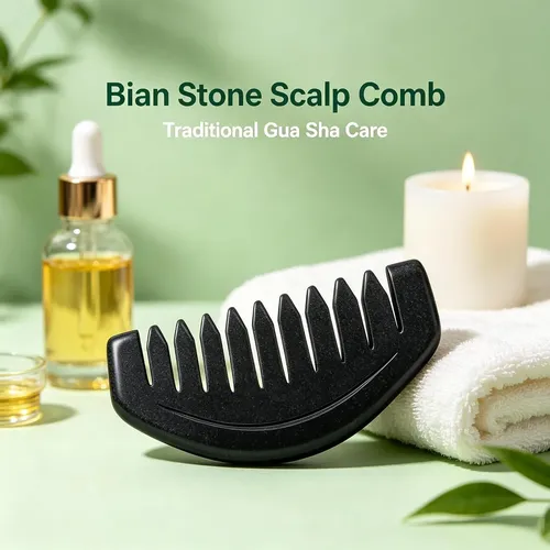 Peine Gua Sha Piedra Natural Para Masaje Facial Y Cuero